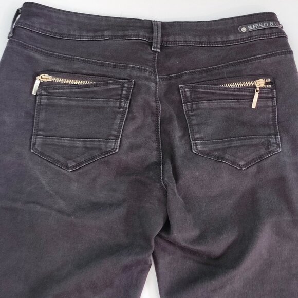 Buffalo David Bitton Faye jeans women's size 29 black mid-rise stretch skinny - Picture 4 of 13